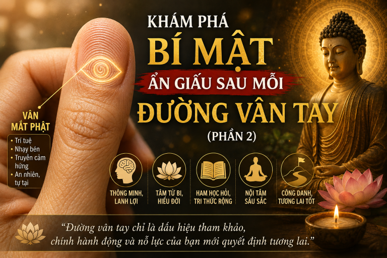 Có vân mắt Phật trên tay, cuộc đời an nhiên tự tại