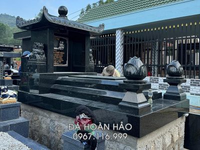 Xây mộ, sửa mộ bằng mẫu mộ đá granite 1 mái đẹp, chất lượng cao, độ bền vượt trội