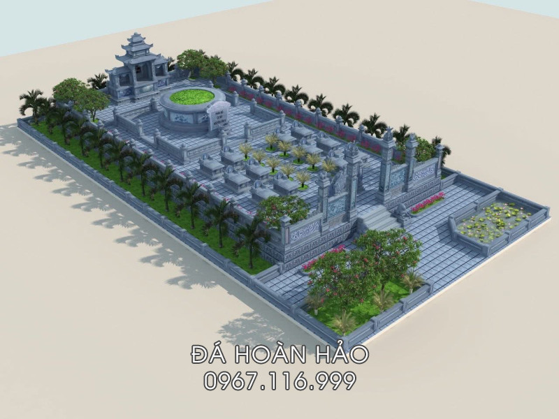 Phối cảnh 3D Lăng Mộ đá - Mẫu Lăng Mộ tổ