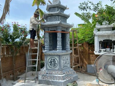 Mẫu Mộ đá Lục Giác 3 mái đẹp, Mộ đá phật giáo