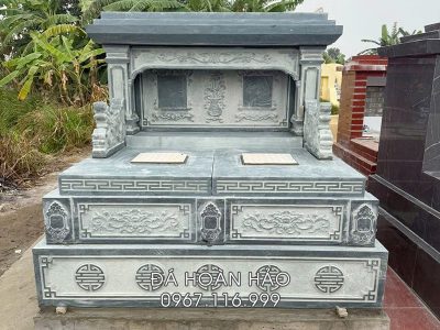 Mẫu MỘ ĐÁ ĐÔI 1 mái bằng đẹp, Mộ đôi 1 mái đẹp.