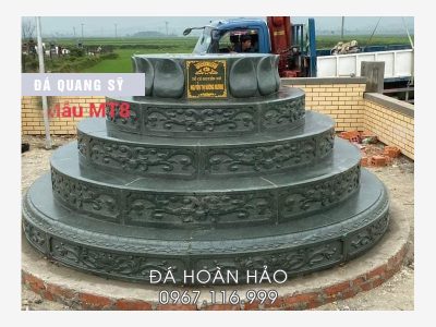 Mẫu Mộ đá tròn 5 cấp đẹp - Kích thước huyệt Mộ tròn chuẩn phong thủy