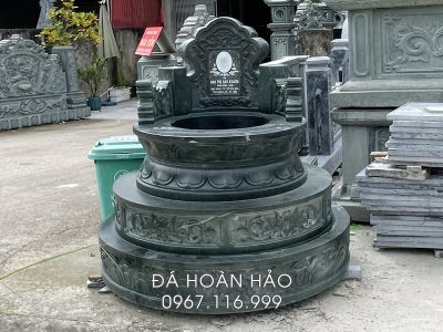 Mẫu mộ đá tròn 3 cấp nguyên khối đẹp lắp đặt ngay, giá hợp lý