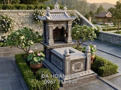 Mộ Đá 1 Mái – Lựa Chọn Phù Hợp Cho Không Gian Lăng Mộ gia đình