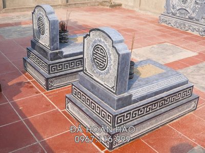 Mộ đá 3 cấp bằng đá xanh Thanh Hóa tại Hà Tĩnh.