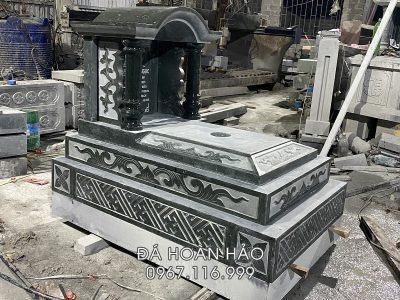 Báo giá Mộ đá tam cấp 1 mái vòm (mộ đá 1 mái) kích thước rộng 81cm x dài 127cm