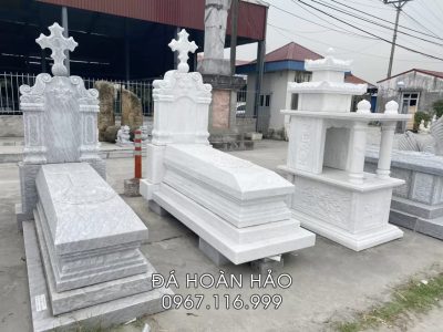 Có nên xây Mộ công giáo bằng đá trắng không, Mẫu Mộ đá trắng Công giáo đẹp