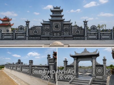 Khu lăng Mộ gia đình đẹp bằng đá xanh Thanh Hóa chất lượng loại 1.