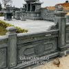 Lan can đá Lăng Mộ với hoa văn chữ Thọ Tròn Nguyên Khối