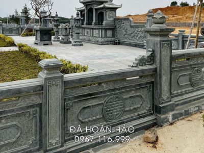 Lan can đá Lăng Mộ với hoa văn chữ Thọ Tròn Nguyên Khối