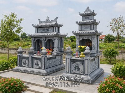 Lắp đặt Mộ đá 3 mái và Mộ đá đôi 2 mái cho Ông Bà, Cha Mẹ