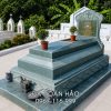 Mẫu Mộ Công giáo đá xanh rêu nguyên khối - Mộ đá Công giáo đẹp