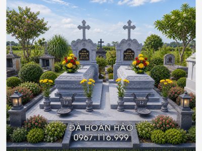 Mẫu Mộ đá Công giáo đẹp - đá xanh tự nhiên chất lượng