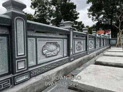 Tường Rào Đá Khu Lăng Mộ đá gia đình đẹp, nguyên khối