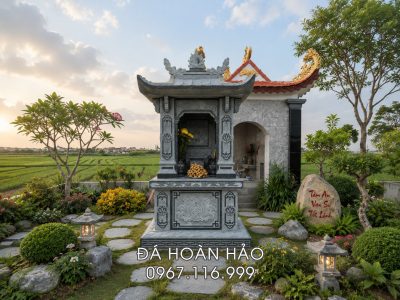 Xây Mộ tổ 1 mái đá xanh rêu - Nguyễn Gia Chi Mộ Tổ