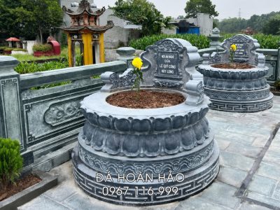 Mẫu Mộ Đá Tròn Đẹp - Hoa văn Cánh SEN mang ý nghĩa truyền thống