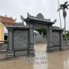 Cổng đá 1 mái Từ đường (Tổ đường) - Hoa văn điêu khắc Cổng đá Từ đường