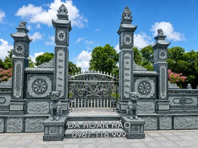 Cổng đá có làm được cánh hay không (Cách làm cánh cổng lăng mộ) 14 Làm cánh cổng lăng mộ bằng INOX đẩy trượt hoặc làm trụ đóng mở.