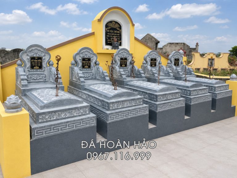 Lắp đặt 5 ngôi Mộ đá đơn (Mộ tam sơn) cho gia đình tại Hưng Yên