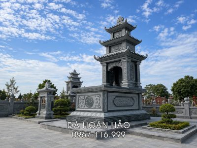Mẫu Mộ đá 3 mái đẹp - quy trình xây Mộ 3 mái cho ông bà, cha mẹ