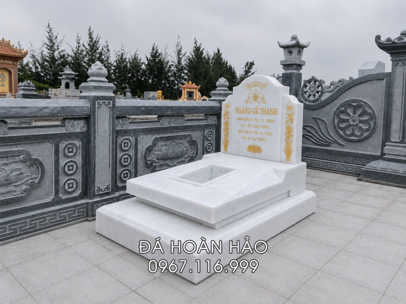 Mẫu Mộ đá cho người mất khi còn trẻ (Mộ đá đơn thân) 2 Mẫu mộ đá cho người mất khi còn trẻ - mộ đá đơn thân, chưa lập gia đình.