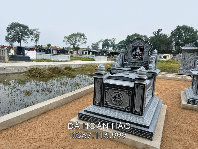 Mẫu Mộ đá đẹp tựa ngai - Mộ đá xanh Ninh Bình Đẹp