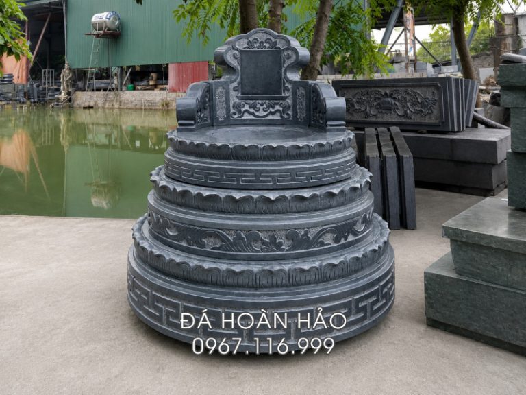 Mẫu Mộ đá tròn 5 cấp nguyên khối đẹp, đẳng cấp