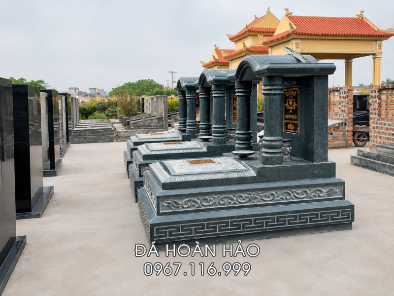 Mẫu Mộ đá 1 mái cong, mộ đá xanh rêu Thanh Hóa chất lượng, độ bền cao, giá hợp lý 19 Mẫu Mộ đá xanh rêu 1 mái cong đẹp - Mộ đá 1 mái