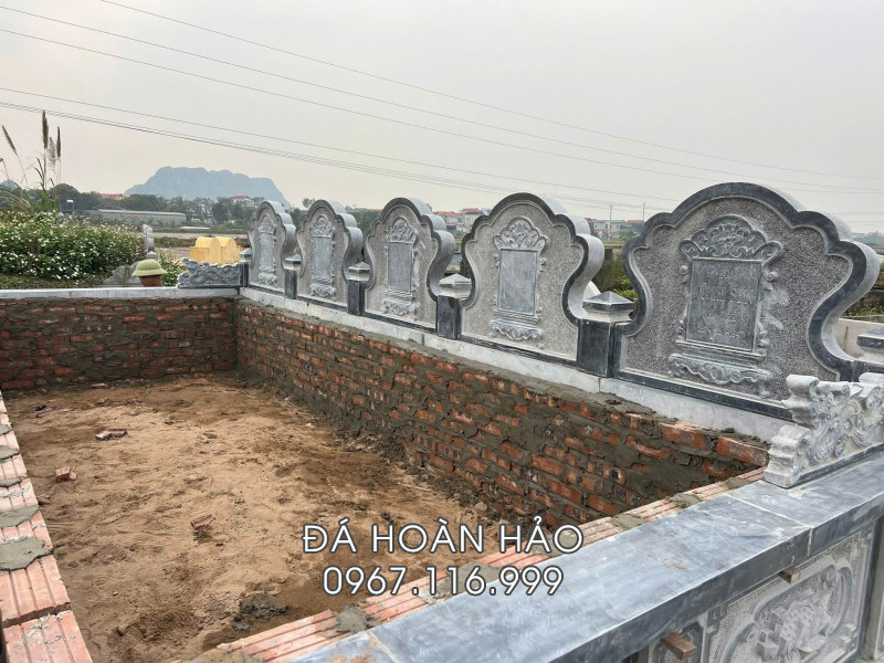 Mẫu Mộ đá quây 5 người (mộ 5 người chung, xây quây bằng đá) - Mộ tập thể