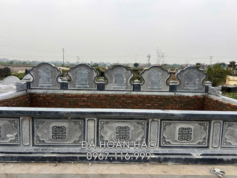 Mẫu Mộ đá quây 5 người (mộ 5 người chung, xây quây bằng đá) – Mộ tập thể