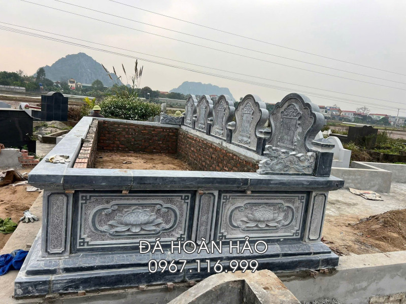 Mẫu Mộ đá quây 5 người (mộ 5 người chung, xây quây bằng đá) - Mộ tập thể
