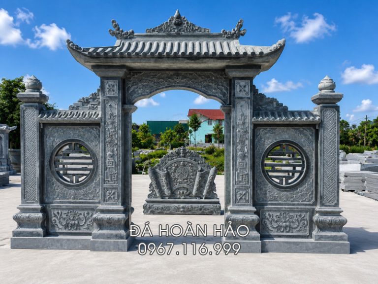 Nên lựa chọn mẫu Cổng đá có mái hay cổng đá không mái cho khu Lăng Mộ đá khi xây dựng