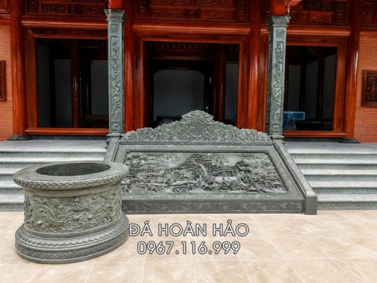 Mau Chieu da Gieng da Cot da hien Nha tho ho Tu duong bang da xanh reu