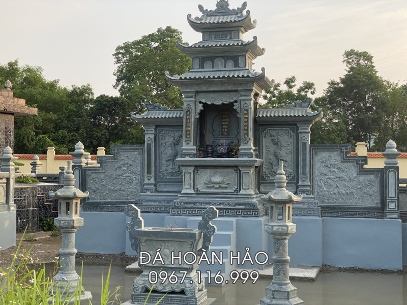 Mẫu Lăng thờ đá 3 mái (Lăng thờ cánh 3 mái) cho khu Lăng Mộ đẹp Mẫu Lăng thờ đá 3 mái (Lăng thờ cánh 3 mái) cho khu Lăng Mộ đẹp