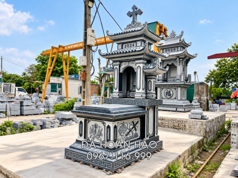 Mẫu Mộ công giáo 2 mái đẹp, chất lượng, bề thế, giá hợp lý tại Ninh Bình
